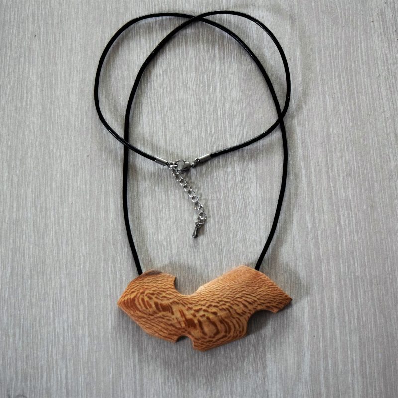 Hand made boho wood necklace pendant.