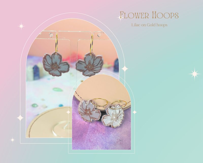 Cherry Blossom Hoop Earrings| Pastel Colours |Spring Summer |Fun Earrings