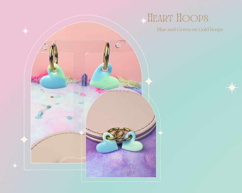 Heart Huggie style earrings| Pastel Colours |Spring Summer Fun|