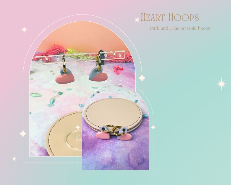Heart Huggie style earrings| Pastel Colours |Spring Summer Fun|