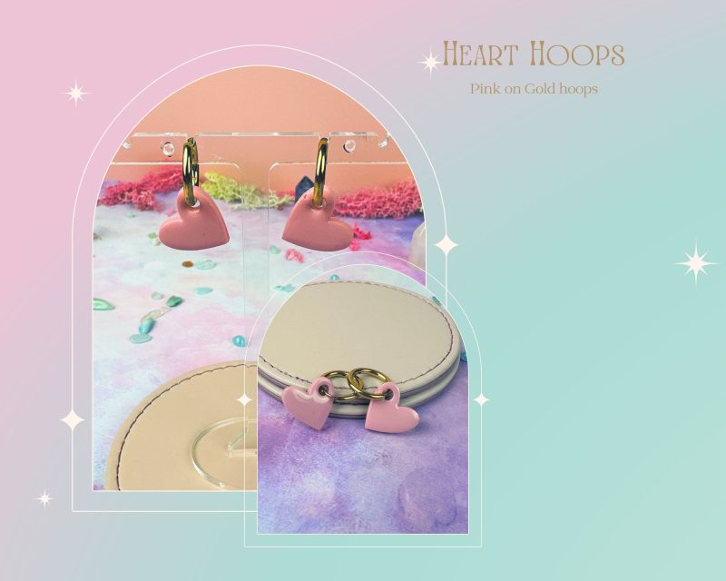 Heart Huggie style earrings| Pastel Colours |Spring Summer Fun|