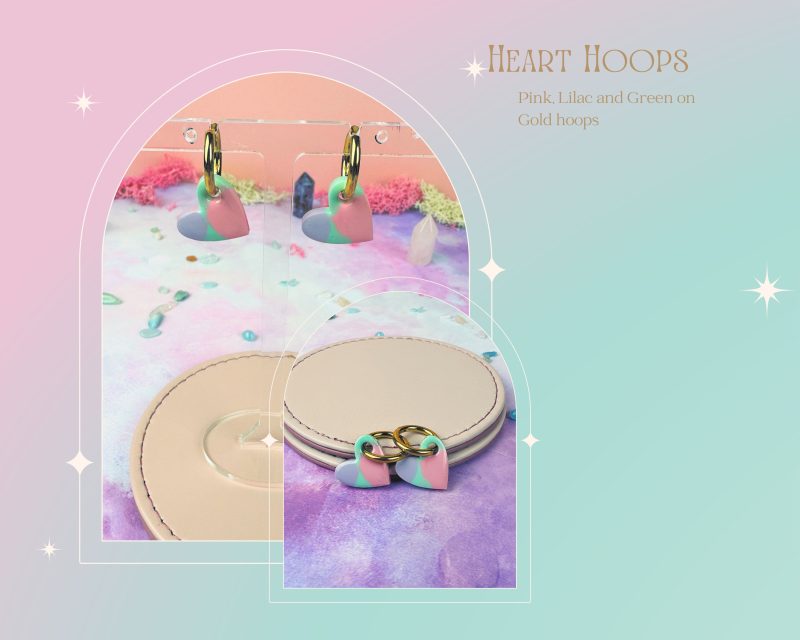 Heart Huggie style earrings| Pastel Colours |Spring Summer Fun|