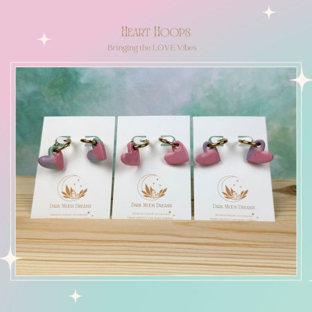 Heart Huggie style earrings| Pastel Colours |Spring Summer Fun|