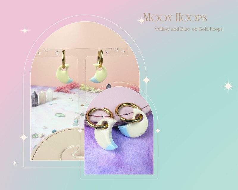 Moon Charm Huggie Style Earrings| Multiple colour options