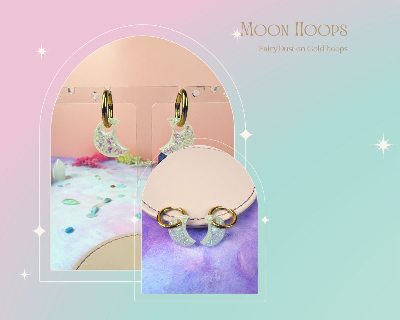 Moon Charm Huggie Style Earrings| Multiple colour options