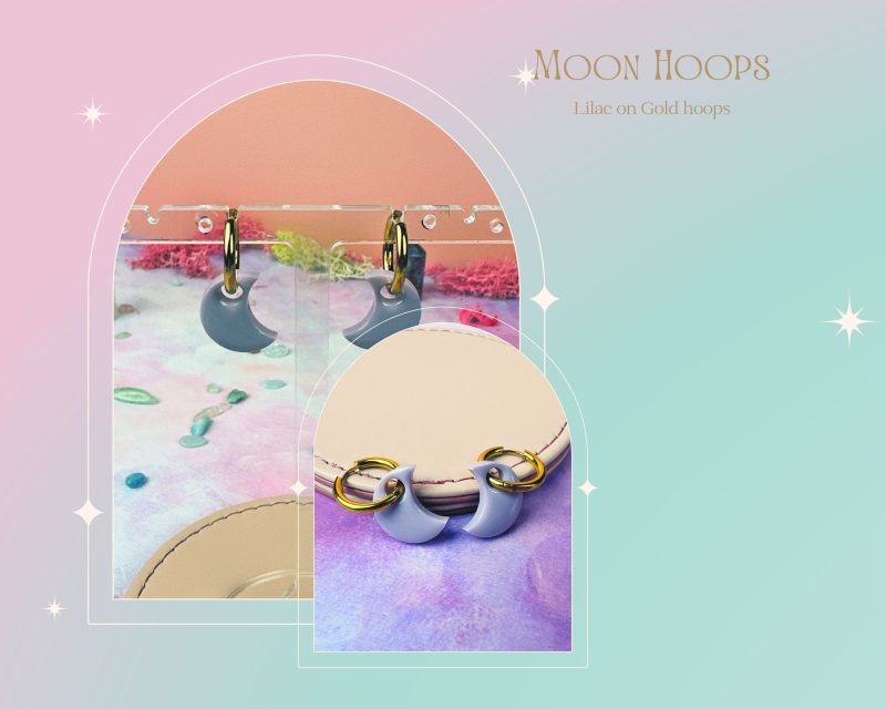 Moon Charm Huggie Style Earrings| Multiple colour options