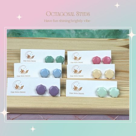 Pastel Stud | Octagon| Resin Earrings |quirky earrings