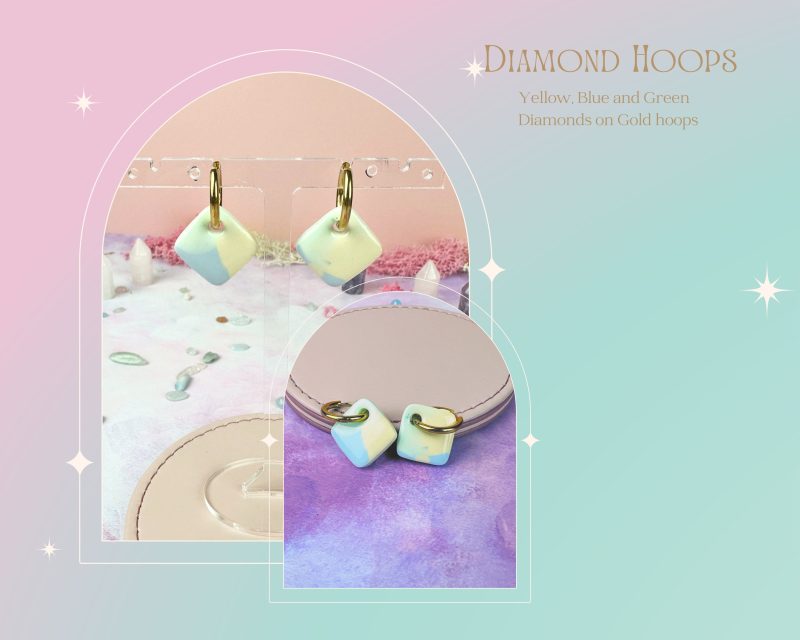 Diamond Huggie style earrings| Pastel Colours |Spring Summer Fun