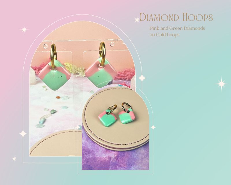 Diamond Huggie style earrings| Pastel Colours |Spring Summer Fun