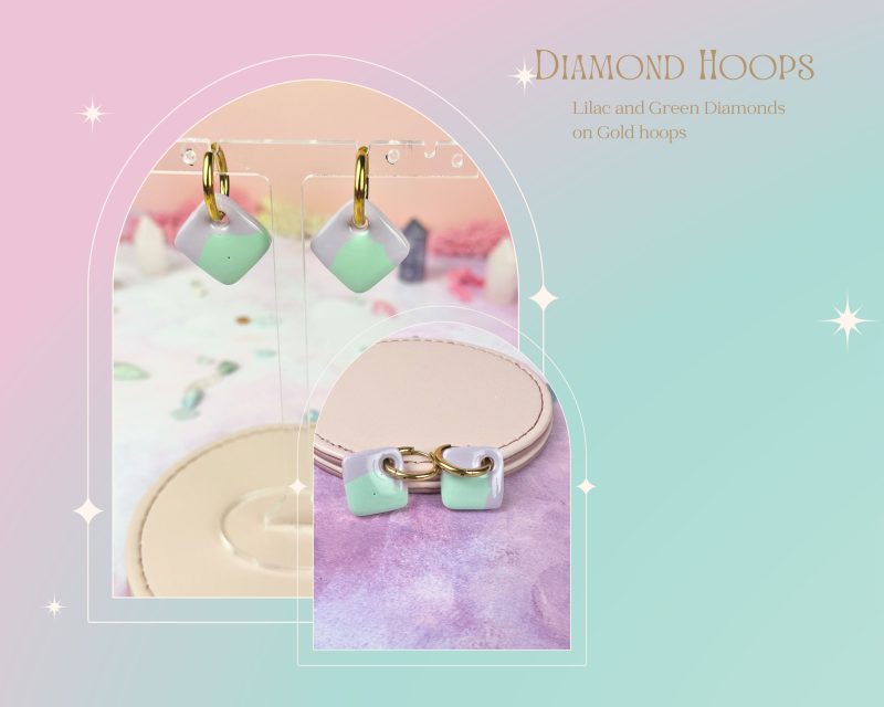 Diamond Huggie style earrings| Pastel Colours |Spring Summer Fun