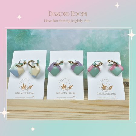 Diamond Huggie style earrings| Pastel Colours |Spring Summer Fun