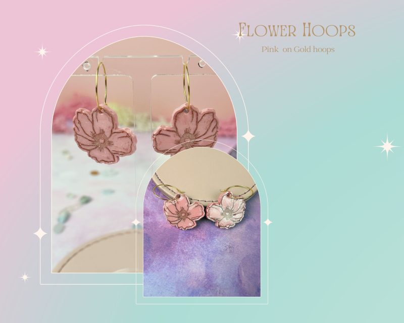 Cherry Blossom Hoop Earrings| Pastel Colours |Spring Summer |Fun Earrings