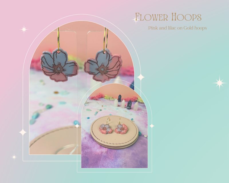 Cherry Blossom Hoop Earrings| Pastel Colours |Spring Summer |Fun Earrings