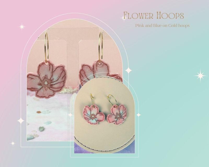 Cherry Blossom Hoop Earrings| Pastel Colours |Spring Summer |Fun Earrings