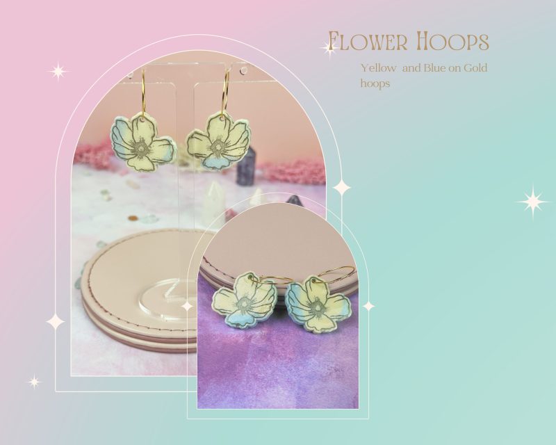 Cherry Blossom Hoop Earrings| Pastel Colours |Spring Summer |Fun Earrings