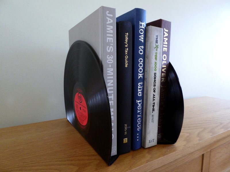 Bookends made from Vinyl Records