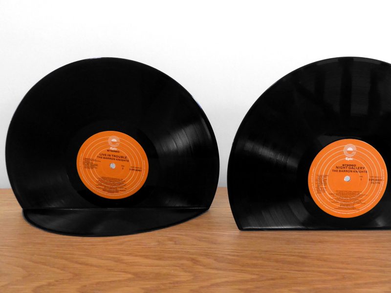 Bookends made from Vinyl Records