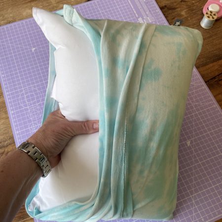 SALE ~ Mini pillow with removable cover ("Acid Splash")