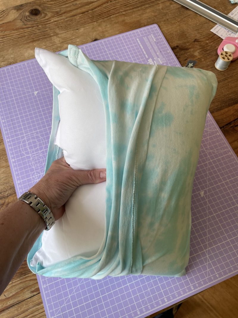 SALE ~ Mini pillow with removable cover ("Acid Splash")