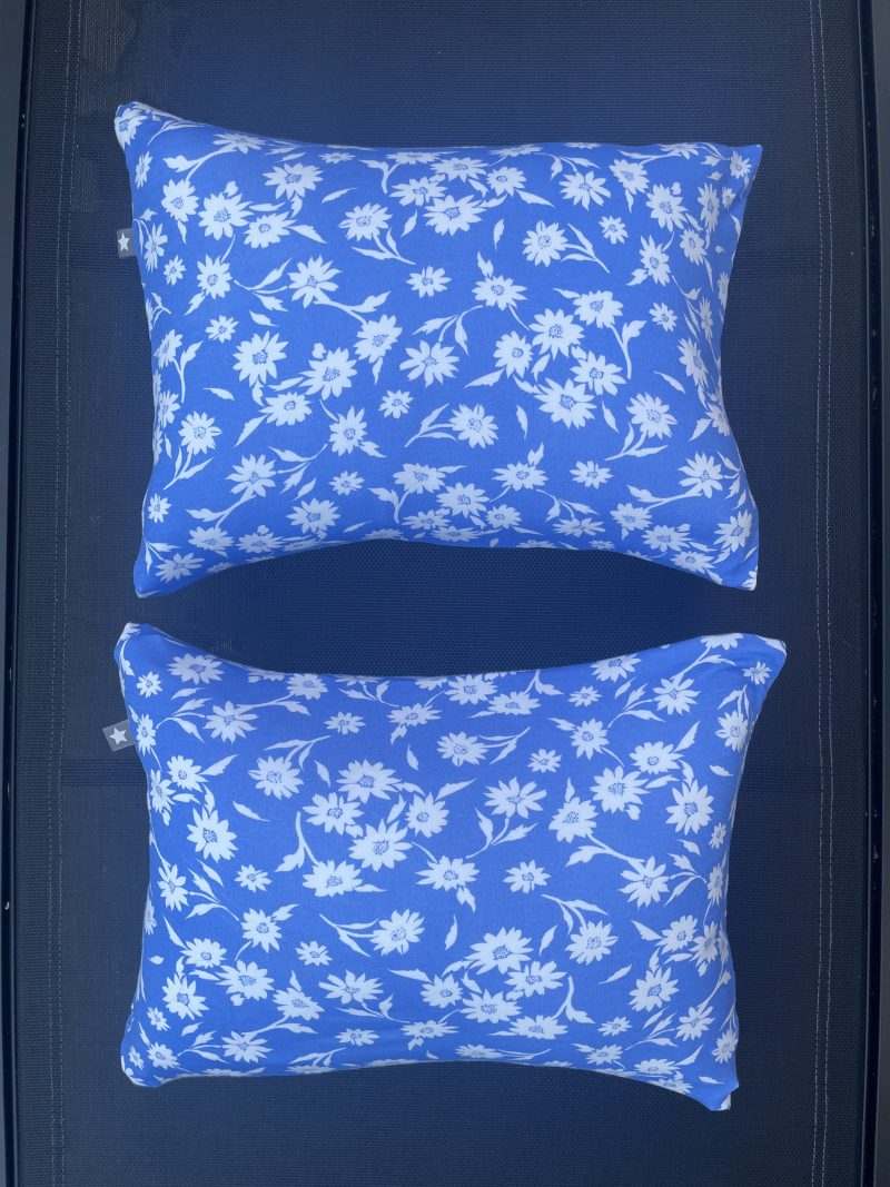 SALE ~ Mini pillow with removable cover (“Daisy Blue (Single)”)