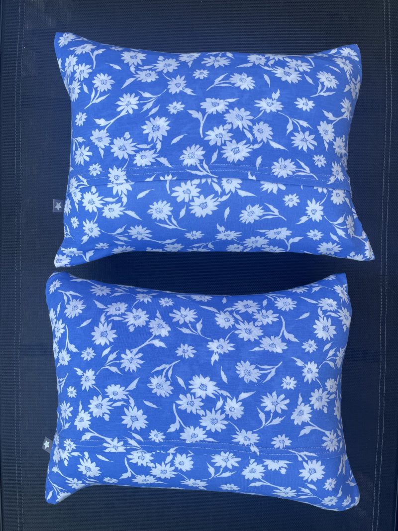 SALE ~ Mini pillow with removable cover (“Daisy Blue (Single)”)