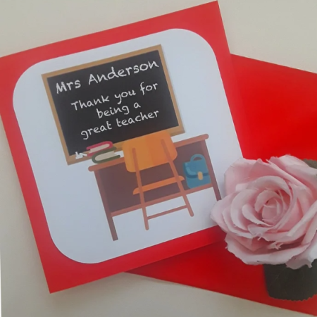 Personalised Teacher Card, Thank you Teacher Card, End of term thank you card