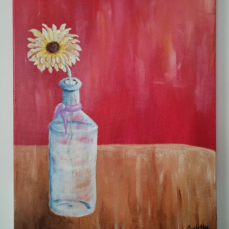 Floral Triptych Acrylic Painting on Canvas