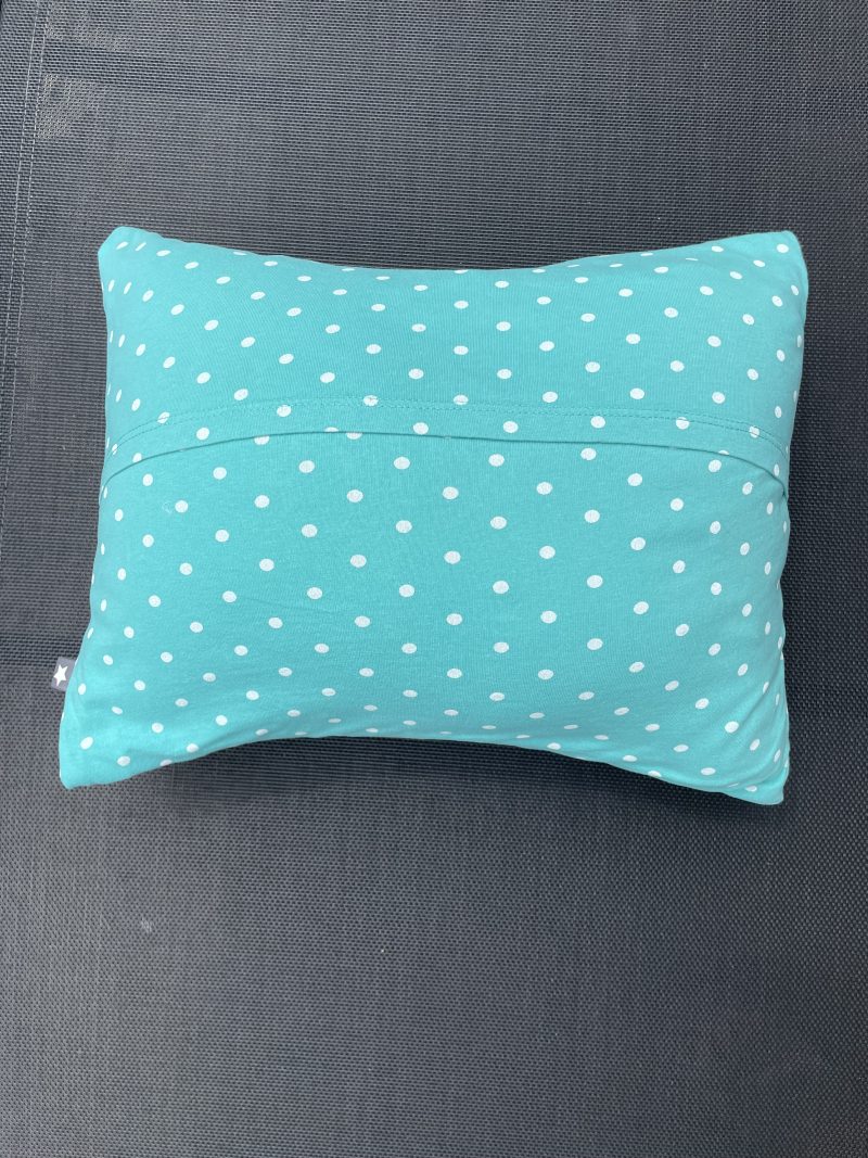 Mini pillow with removable cover ("Polkadotty Teal")