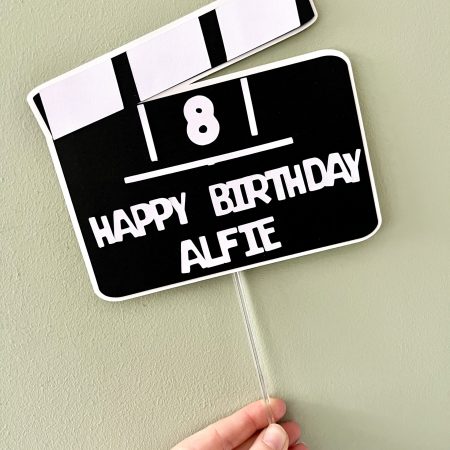 Movie Night Clapperboard Cake Topper
