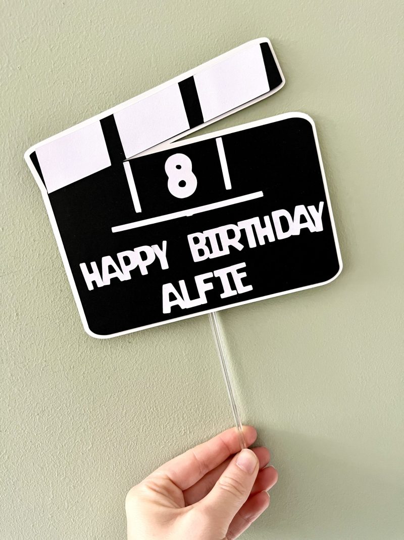 Movie Night Clapperboard Cake Topper