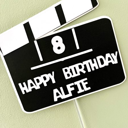 Movie Night Clapperboard Cake Topper