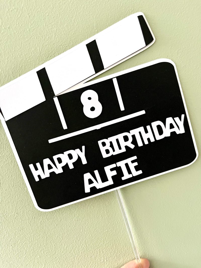 Movie Night Clapperboard Cake Topper