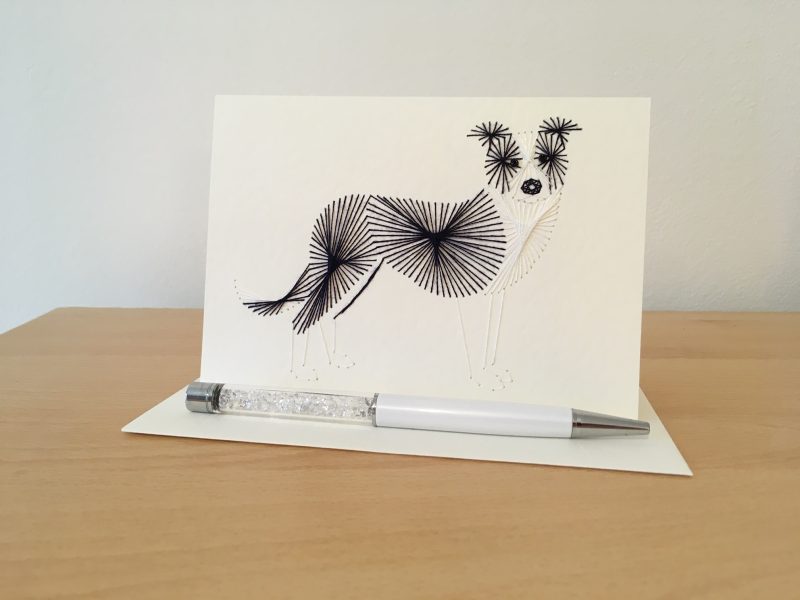 Border Collie Greetings Card| Birthday |Congratulations| Liver and White
