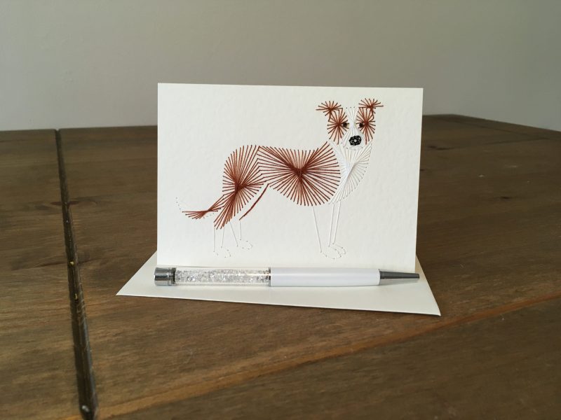 Border Collie Greetings Card| Birthday |Congratulations| Liver and White