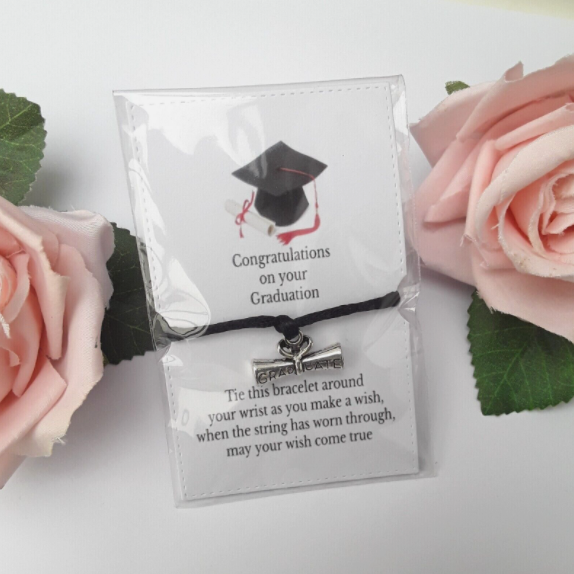 Graduation Gift, Personalised Graduation Gift, Graduation Wish Bracelet, 8 cord colours