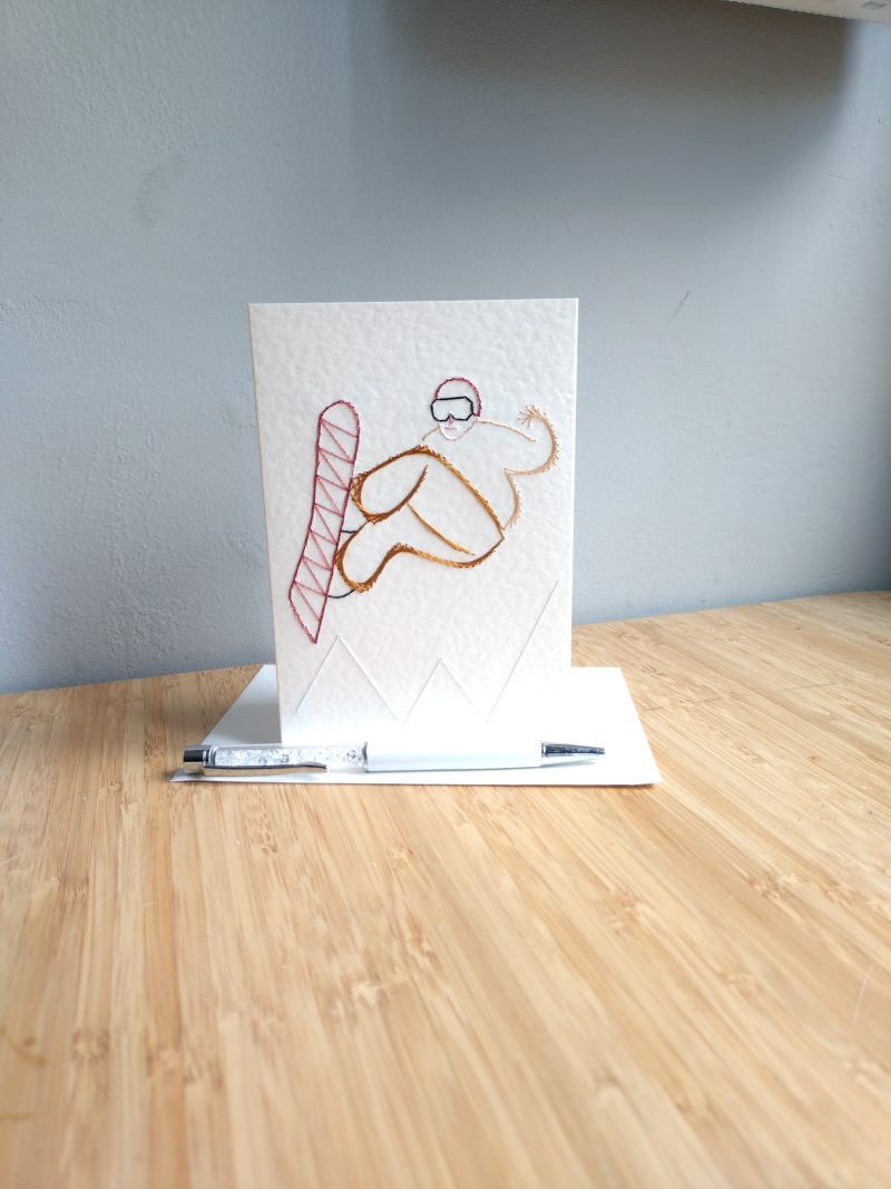 Snowboarding Greetings Card| 2 colour options| Hobby| Birthday Card | Handmade