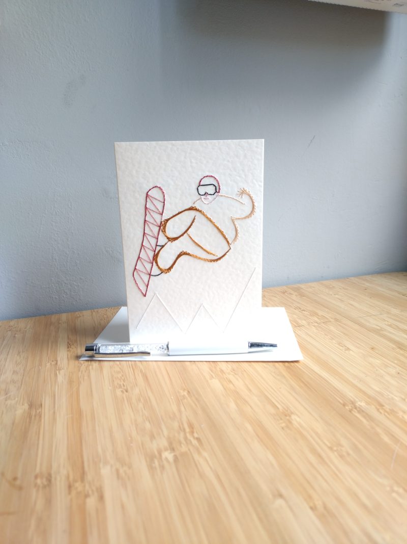 Snowboarding Greetings Card| 2 colour options| Hobby| Birthday Card | Handmade