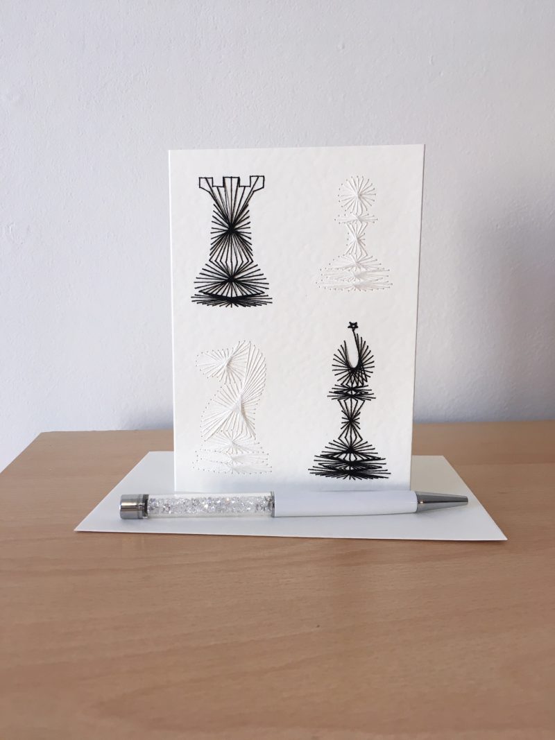Chess Greeting Card| Handmade| Birthday| Black and White
