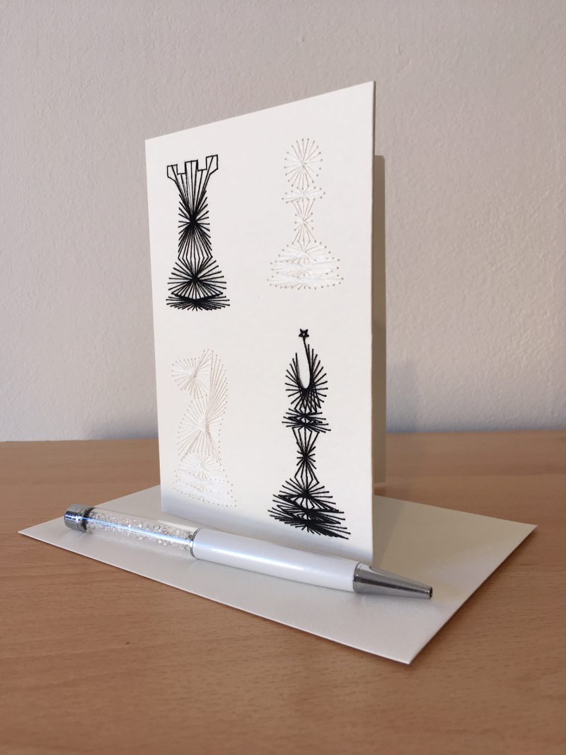 Chess Greeting Card| Handmade| Birthday| Black and White