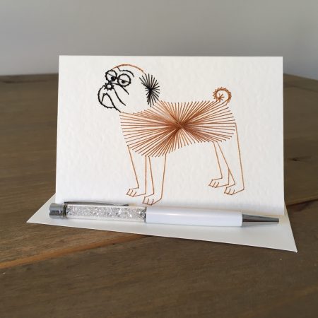 Bulldog blank card| Handmade| Pug| Brachycephalic| tan dog