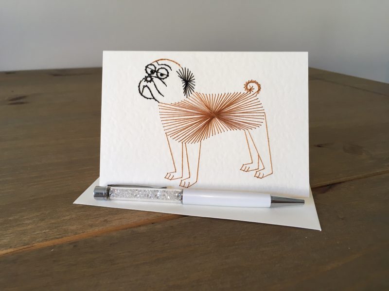 Bulldog blank card| Handmade| Pug| Brachycephalic| tan dog