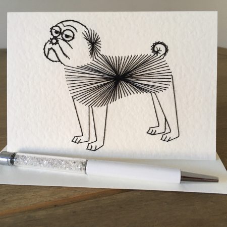 Bulldog blank card| Handmade| Pug| Brachycephalic| tan dog