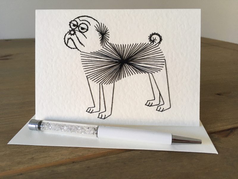 Bulldog blank card| Handmade| Pug| Brachycephalic| tan dog