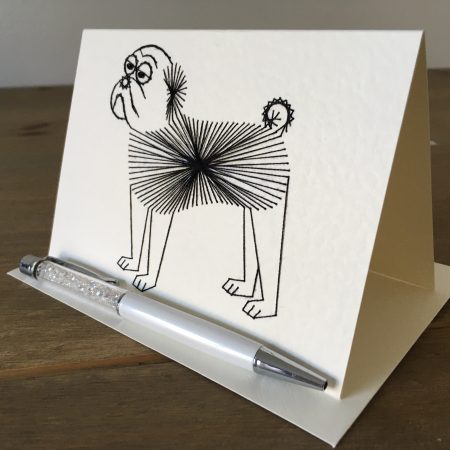 Bulldog blank card| Handmade| Pug| Brachycephalic| tan dog