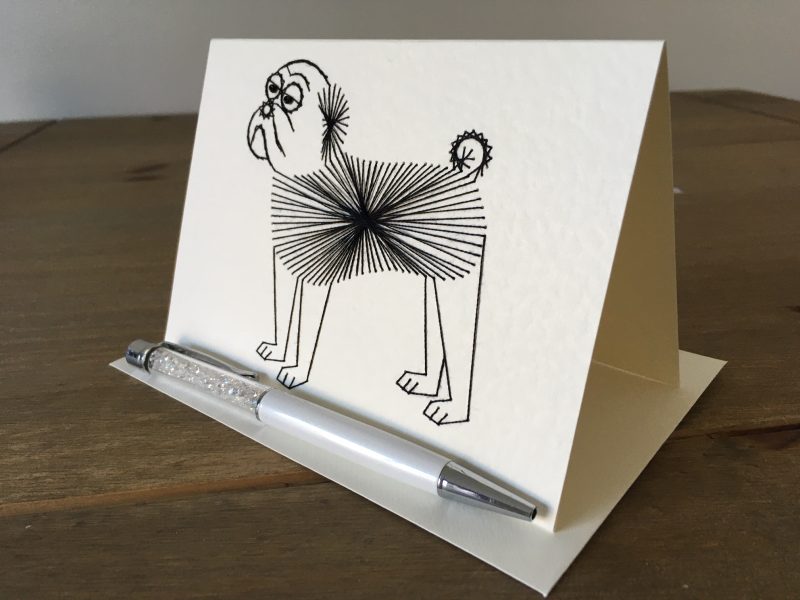 Bulldog blank card| Handmade| Pug| Brachycephalic| tan dog