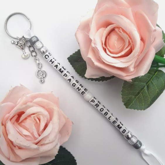 Taylor Swift Inspired Keyring, Swiftie Bag Charm, Champagne Problems Keyring, Swiftie Keyring