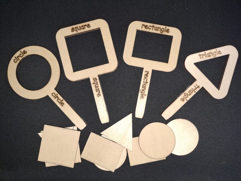 Wooden Shape Hunters - square, rectangle, circle and triangle