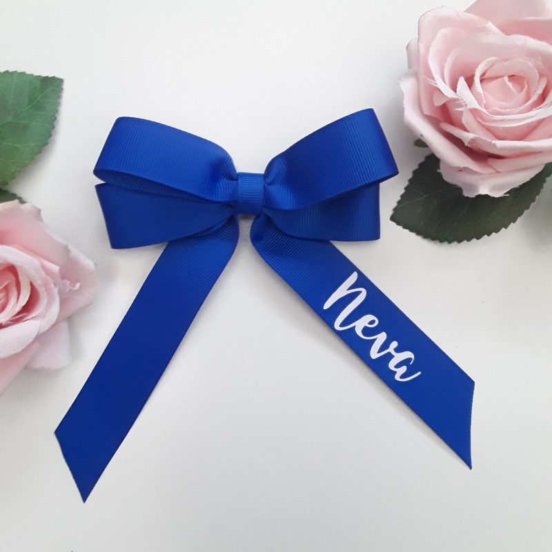 Personalised Hair Bow, School Hair Bow, 4" Bow Clip, Bow Bobble