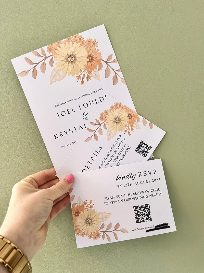 Orange Autumn Floral Cards