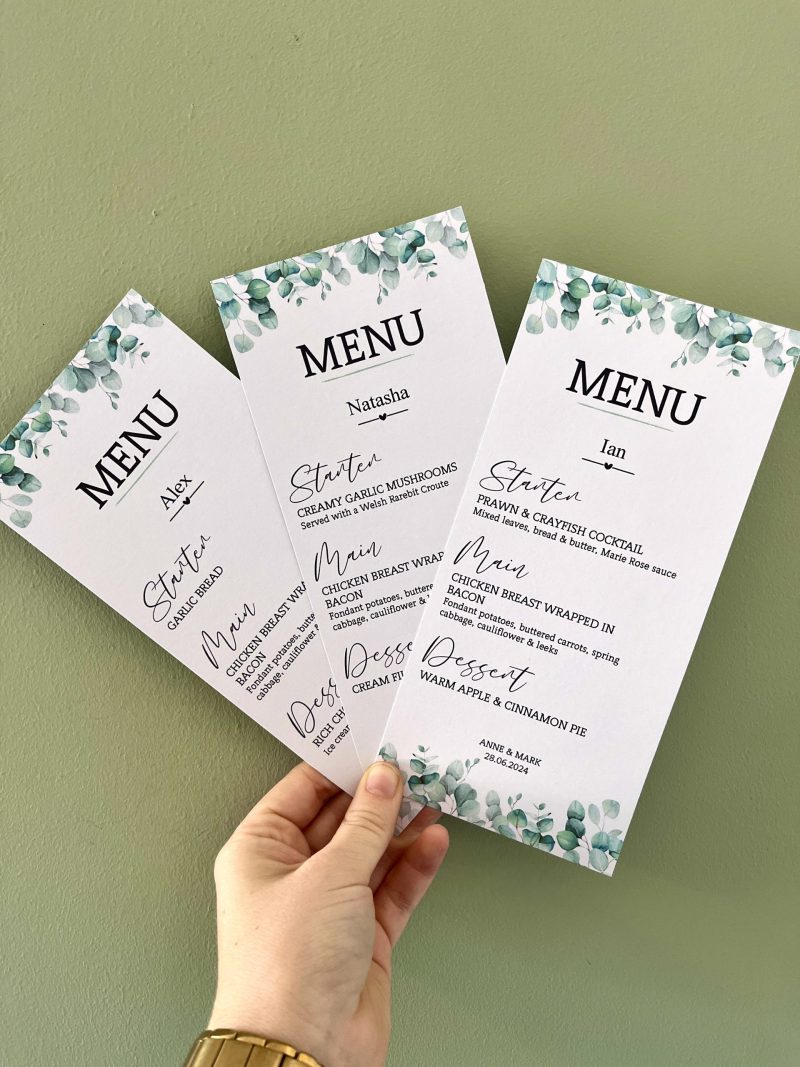 Eucalyptus Menu Cards